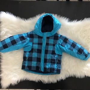 Columbia Hooded Fleece Jacket 2T Plaid Blue